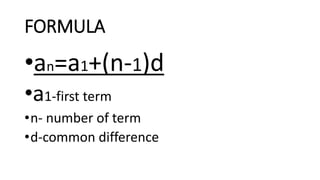 Arithmetic sequence | PPTX