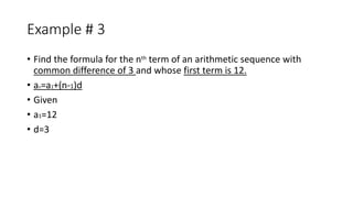 Arithmetic sequence | PPTX