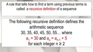 Sequince Rugler Week 2: Arithmetic sequence | PPTX