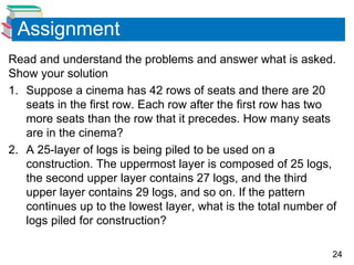 Arithmetic Sequence Presentation- Mathematics in the modern worls | PPT