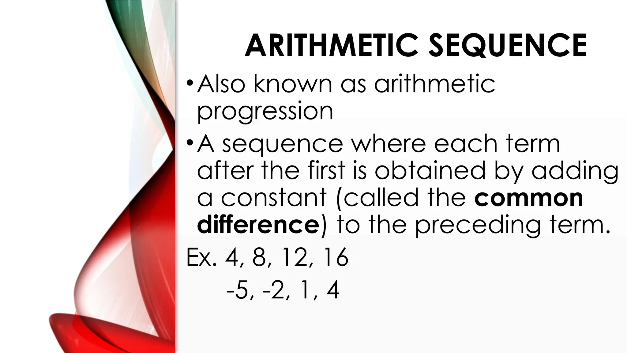 Arithmetic sequence grade 10 mathematics.pptx | Education