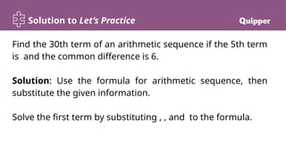 Arithmetic Sequence Grade 10 Mathematics | PPTX