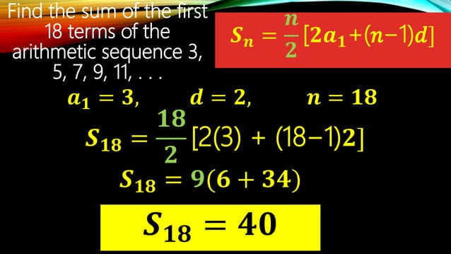 Arithmetic sequence 10 | PPTX