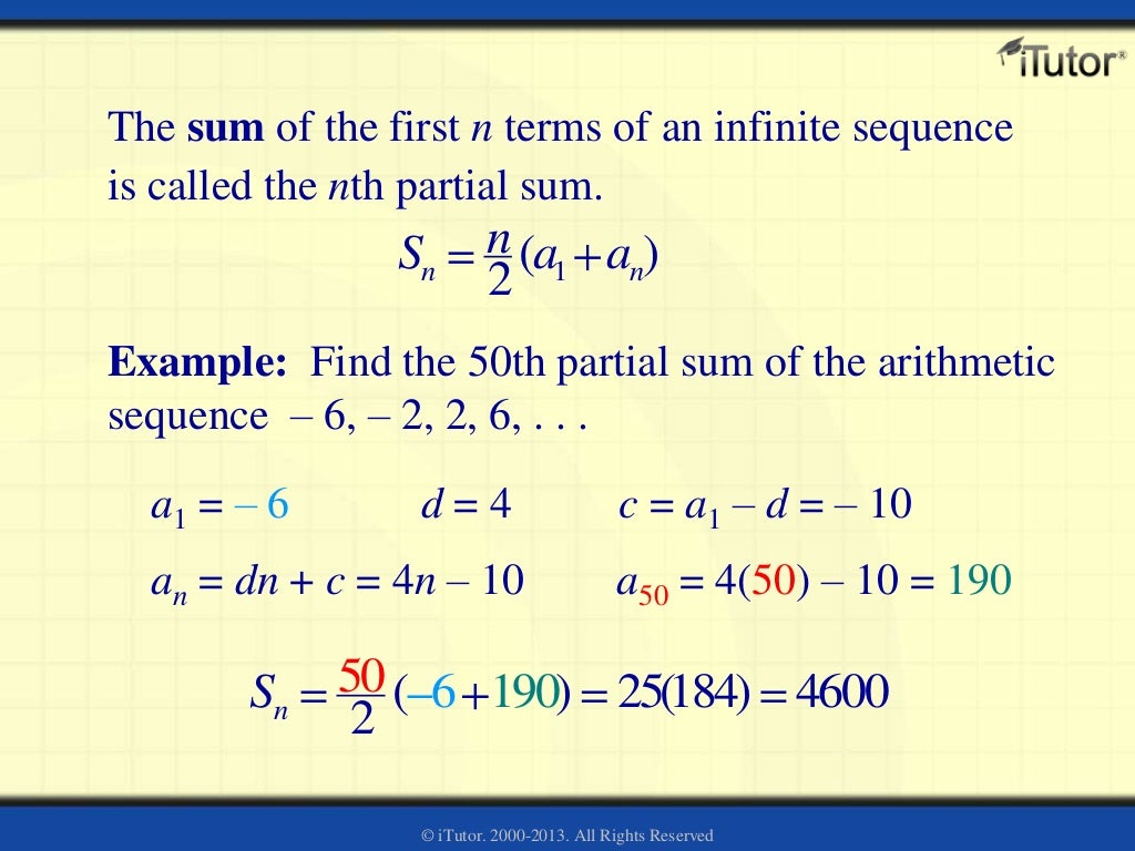 Arithmetic Sequence And Series