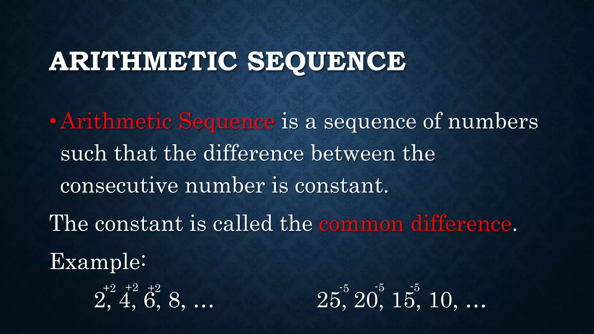 Arithmetic sequence G10.pptx | Homework and Study | Education
