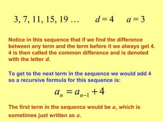 Arithmetic sequences | PPT