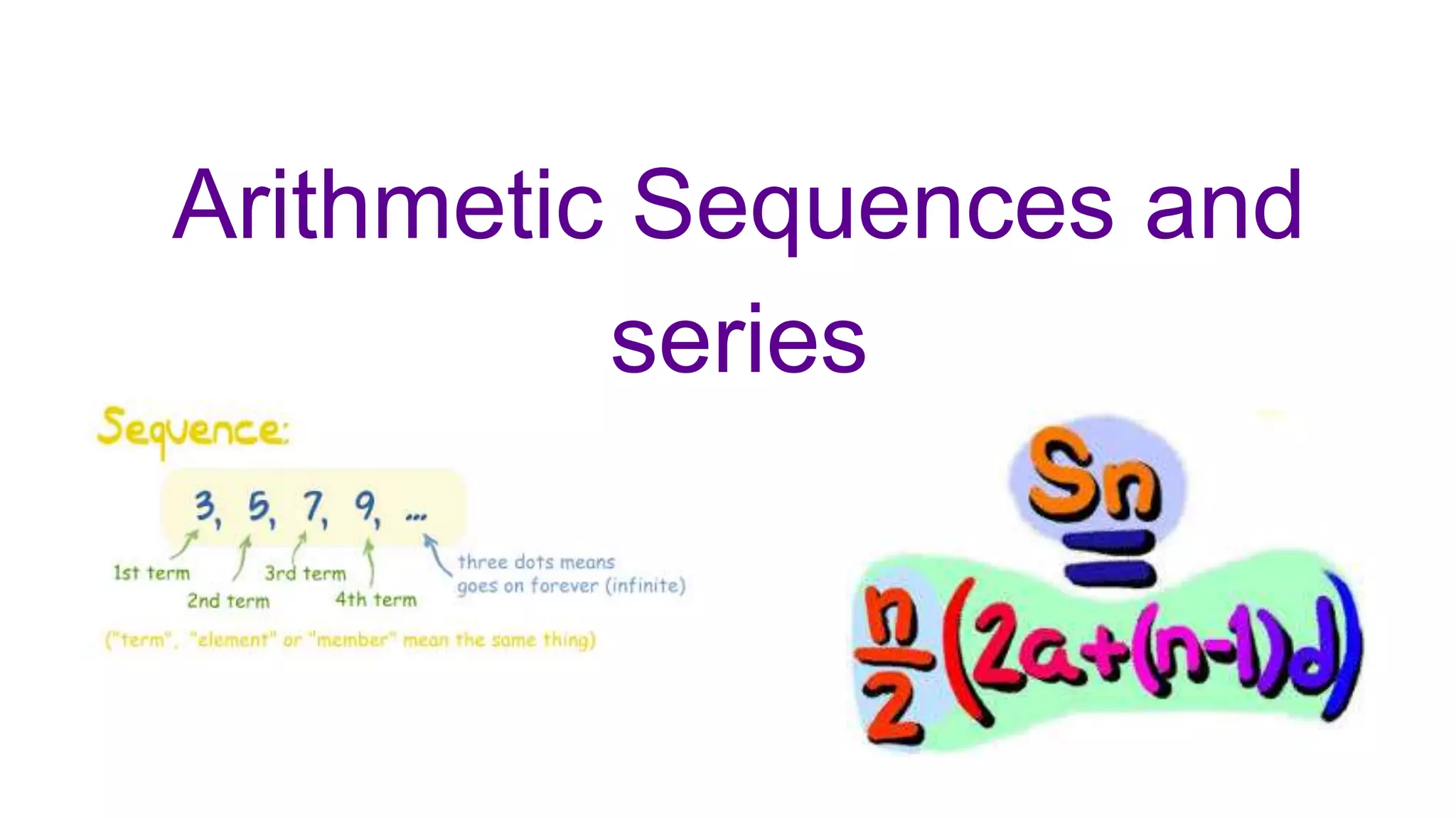 Arithmetic sequences and series | PPTX
