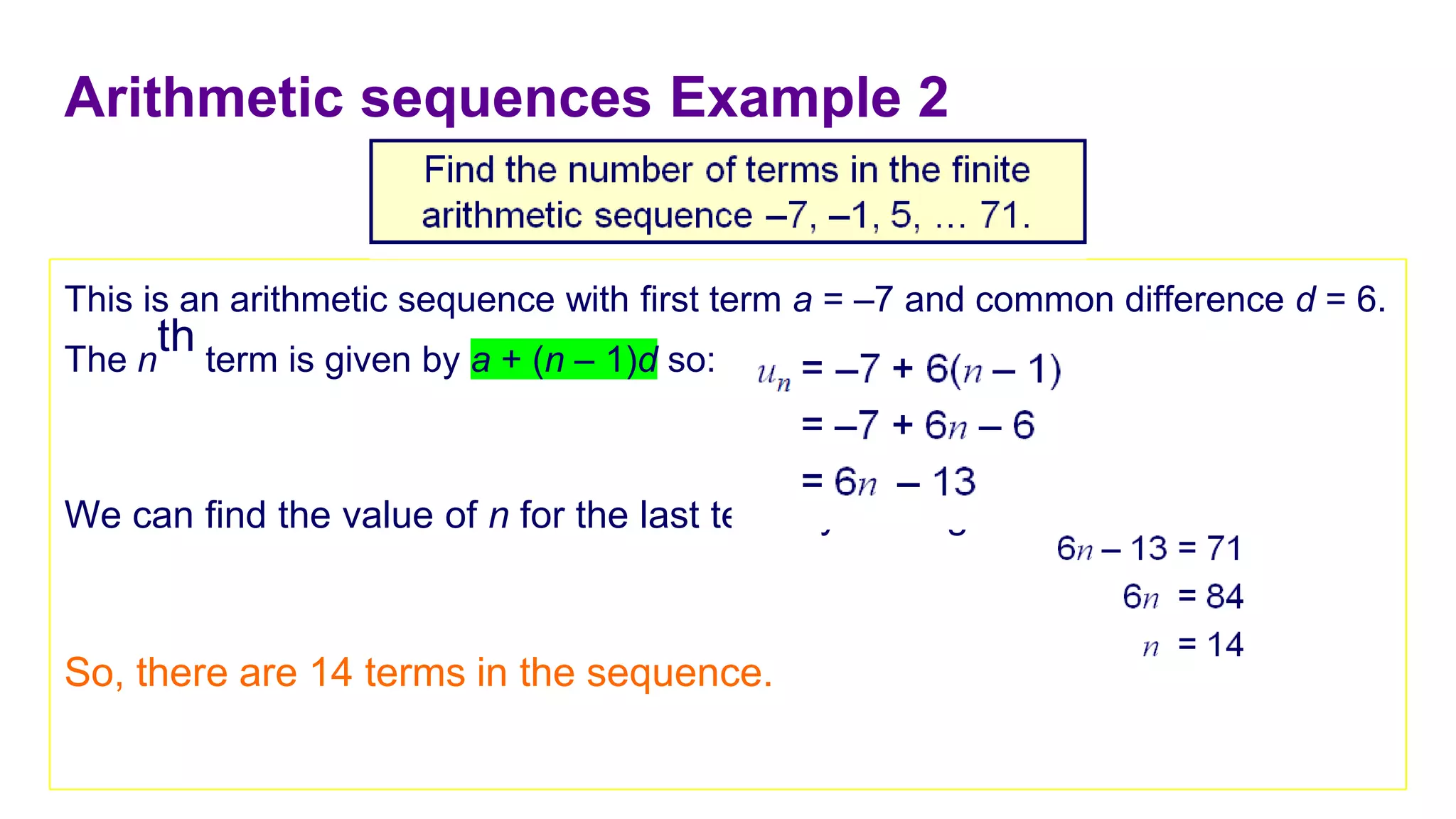 Arithmetic sequences and series | PPTX