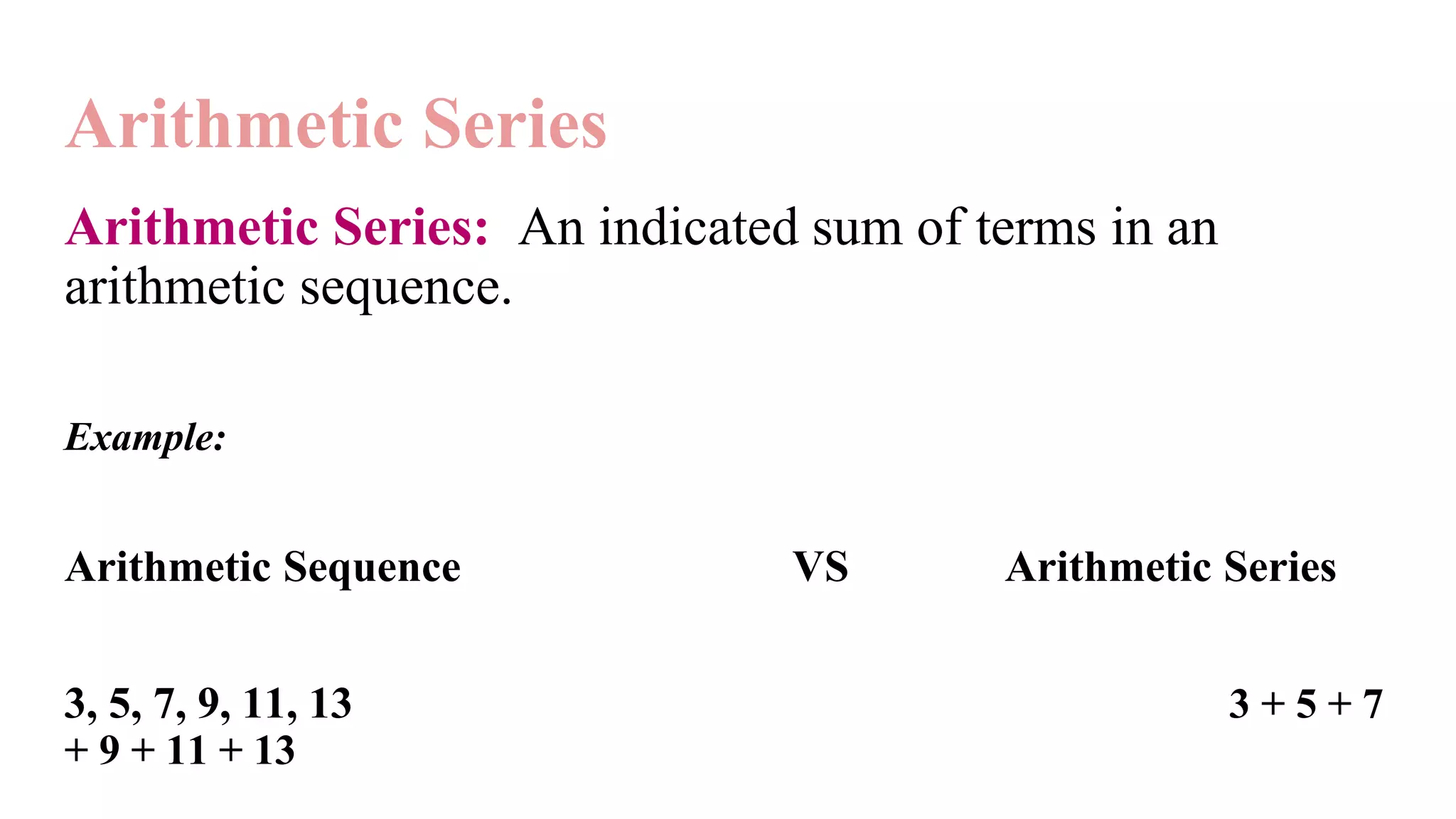 Arithmetic sequences and series | PPTX