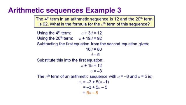 Arithmetic sequences and series | PPTX