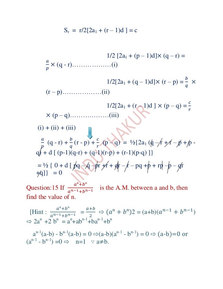 Arithmetic Sequences And Series 1