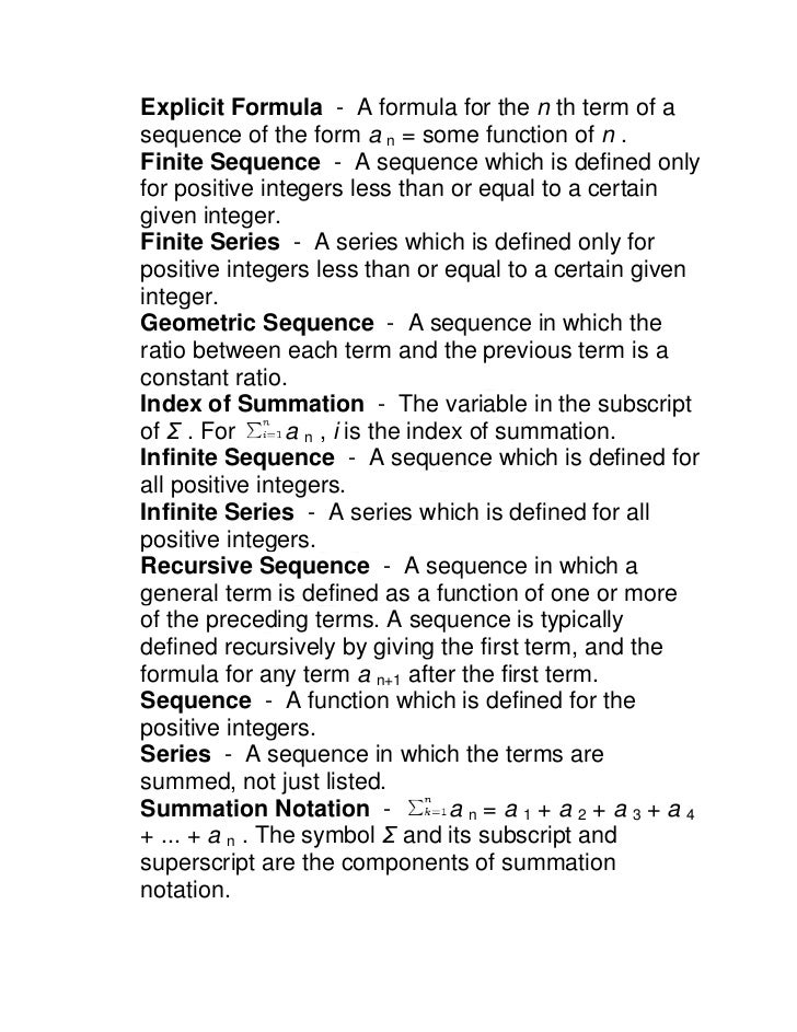 arithmetic sequence worksheet with answers