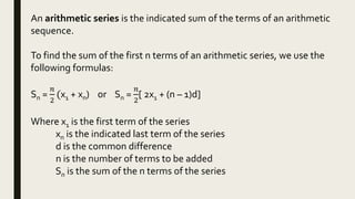 Arithmetic series | PPTX
