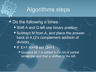 Arithmetic Unit Addition Subtraction Multiplication and Division | PDF