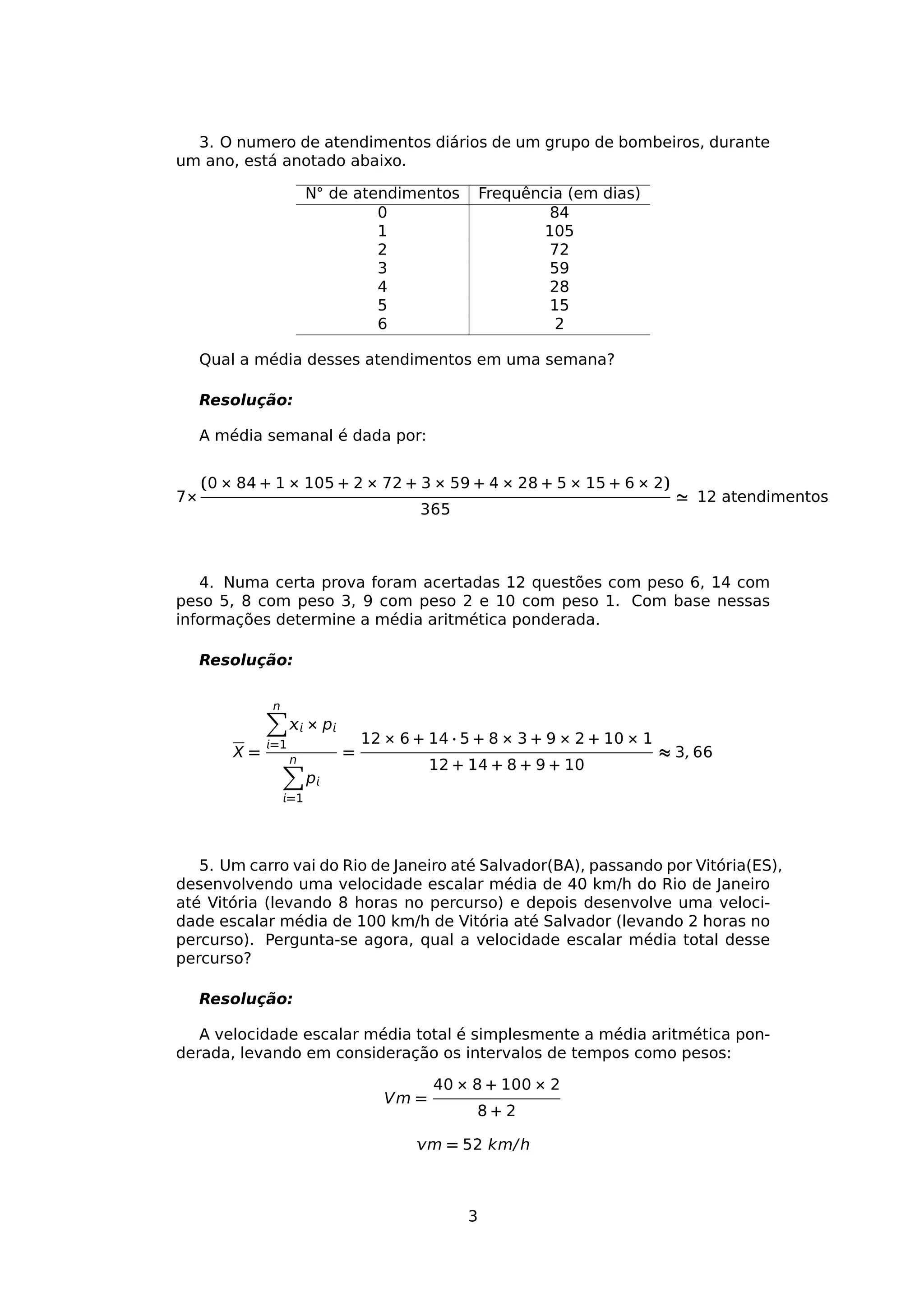 Exercícios Resolvidos: Média Aritmetica | PDF