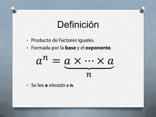 DefiniciónProducto de Factores Iguales.
