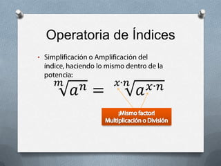 Propiedades de las Raíces