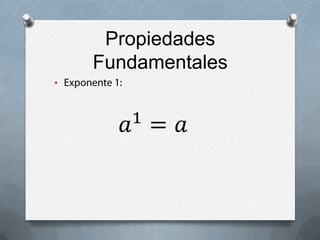 Propiedades FundamentalesExponente Fraccionario:𝑎𝑏𝑐=𝑐𝑎𝑏 
