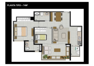 PLANTA TIPO – 74M²
 