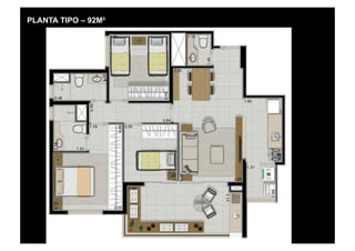 PLANTA TIPO – 92M²
 