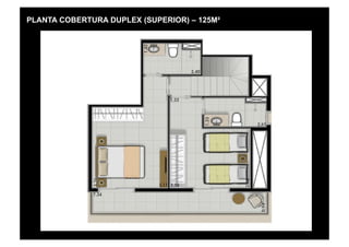 PLANTA COBERTURA DUPLEX (SUPERIOR) – 125M²
 