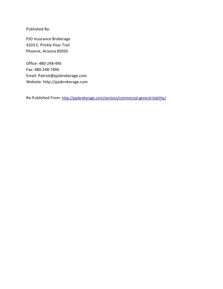 Arizona commercial general liability insurance