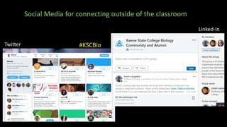Twitter
Linked-In
#KSCBio
Social Media for connecting outside of the classroom
 