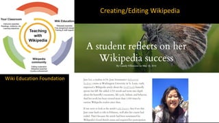 Creating/Editing Wikipedia
Wiki Education Foundation
 