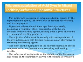 Microencapsulation in dyeing | PPTX