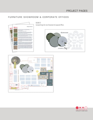 PROJECT PAGES

FURNITURE SHOWROOM & CORPORATE OFFICES

                 40,000 SF
                 Concept Design for new Showroom & Corporate Oﬃces




                                                                          ARK CREATIVES, Inc
                                                                          building for a better place
 