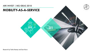 ARK INVEST | BIG IDEAS 2018
MOBILITY-AS-A-SERVICE
01
Research by Tasha Keeney and Sam Korus
 