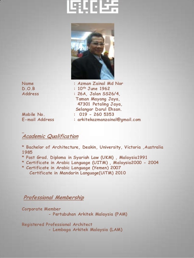 Arkitek Azman Zainal Profile