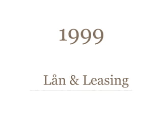 1999

Lån & Leasing
 