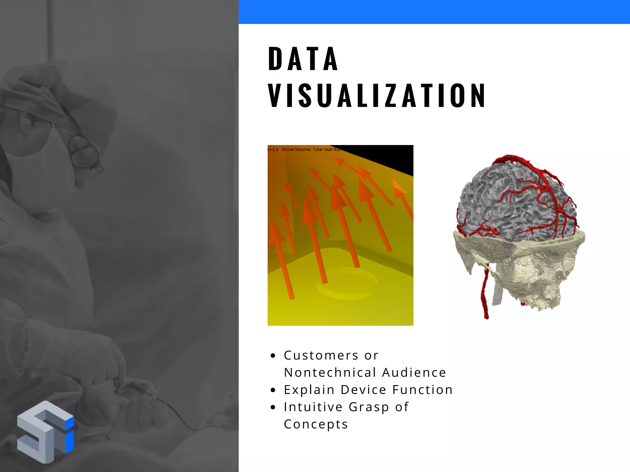 D A T A
V I S U A L I Z A T I O N
Customers or
Nontechnical Audience
Explain Device Function
Intuitive Grasp of
Concepts
 