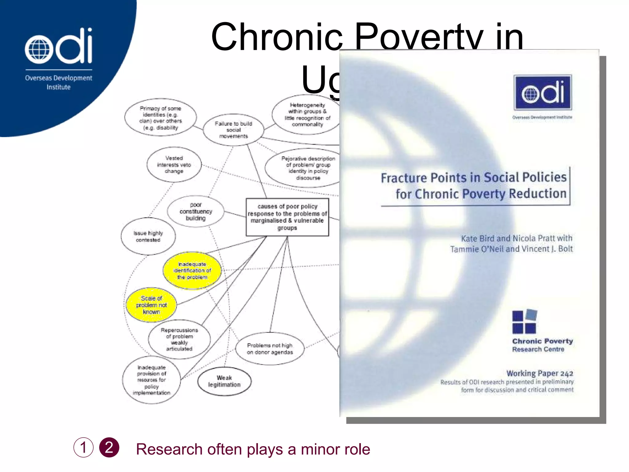 Chronic Poverty in Uganda 1 Research often plays a minor role 2 