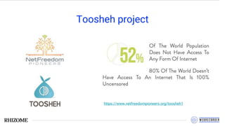 Toosheh project
https://www.netfreedompioneers.org/toosheh1
 