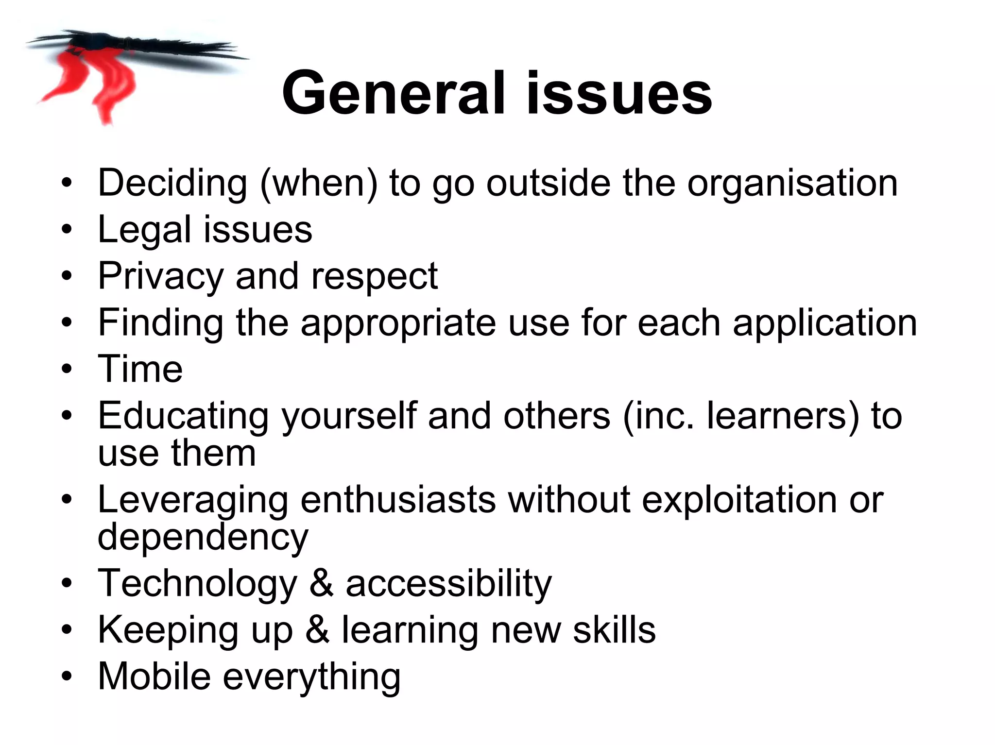 Potential and issues of Web 2.0