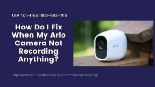 Why Arlo Camera Not Recording Anything 1-8009837116 Call Now