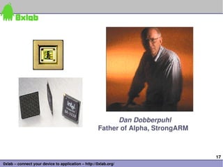 17
0xlab – connect your device to application – http://0xlab.org/
Dan Dobberpuhl
Father of Alpha, StrongARM
 