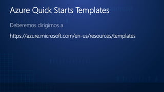 Azure Quick Starts Templates
Deberemos dirigirnos a
https://azure.microsoft.com/en-us/resources/templates
 