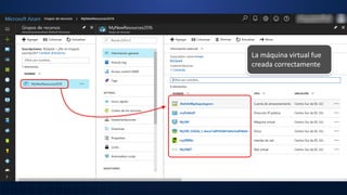 La máquina virtual fue
creada correctamente
 
