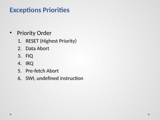 ARM introduction registers architectures | PPTX