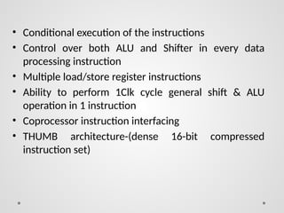 ARM introduction registers architectures | PPTX