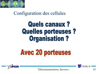 Configuration des cellules 
Télécommunications, Services & Usages 53 
 