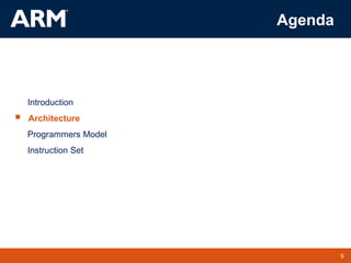 5
TM 5
Agenda
Introduction
 Architecture
Programmers Model
Instruction Set
 