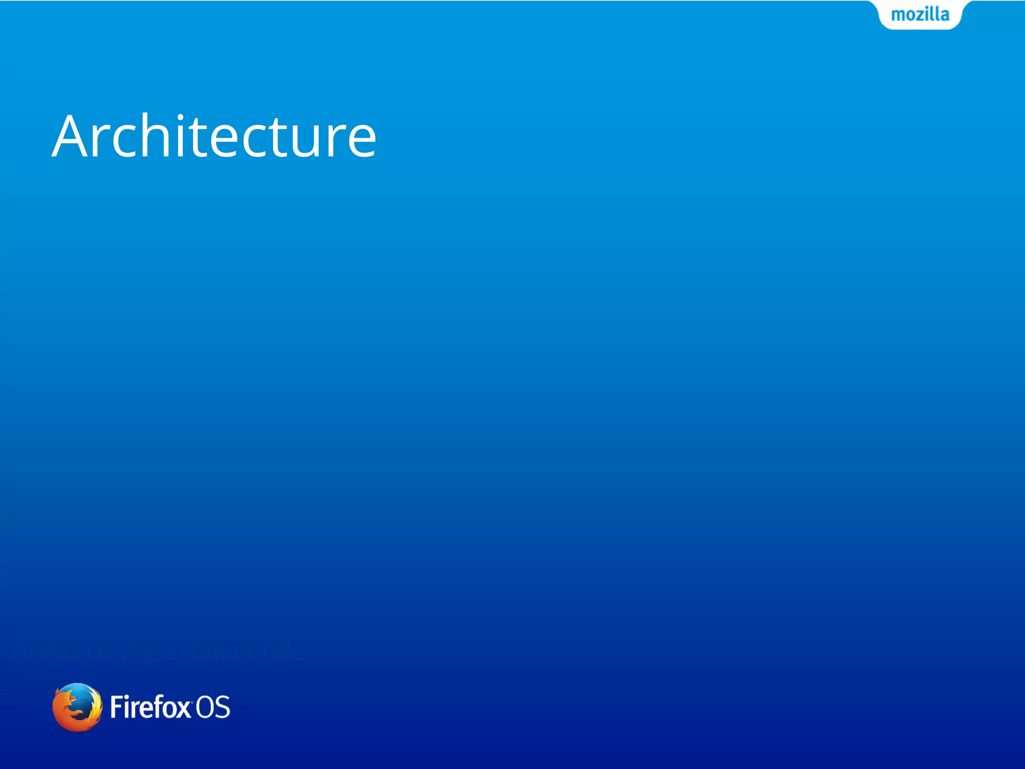 Architecture

Firefox OS Presentation Title

 