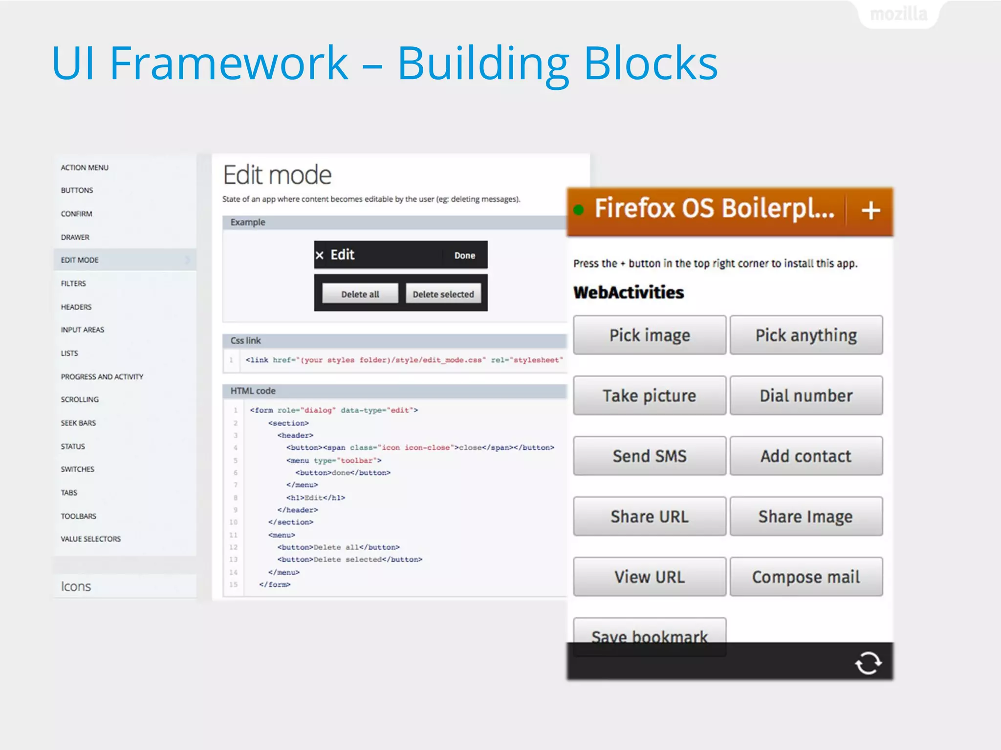 UI Framework – Building Blocks

 