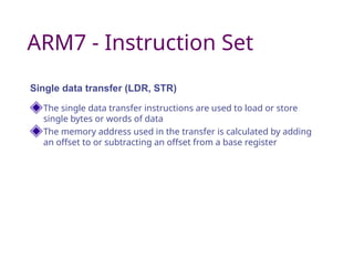 Arm7 String Memory ARM7_Architecture.ppt, RISC-processor core | PPT