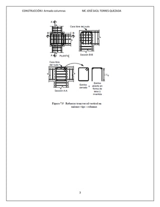 CONSTRUCCIÒN I Armado columnas MC JOSÈSAÙL TORRES QUEZADA
3