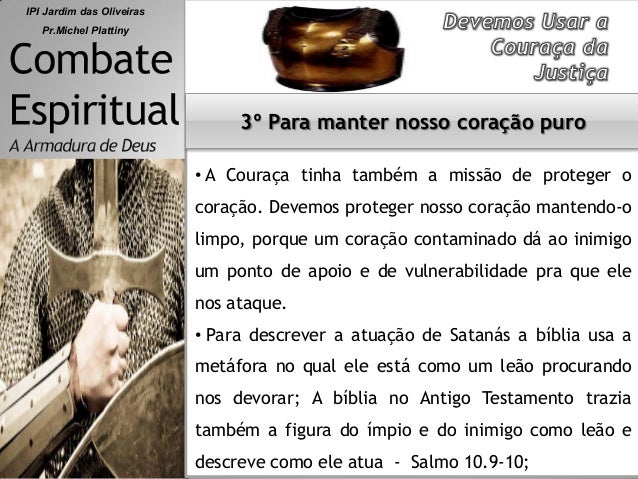 Combate espiritual, Armadura de Deus - Couraça da justiça